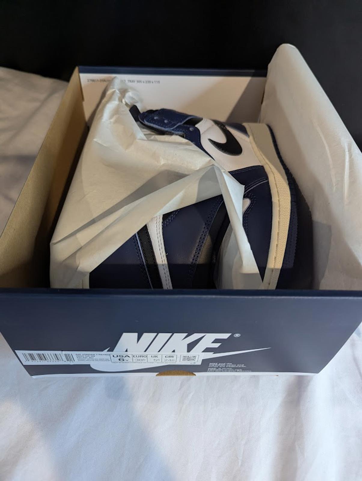 NEW Air Jordan 1 Retro High OG GS 6Y Midnight Navy White Black FD1437-401