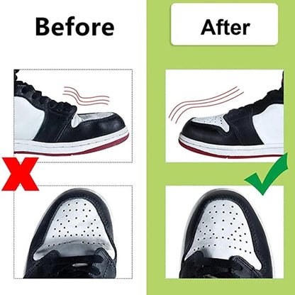 2 - Pack Crease Guards Shoe Shields Sneaker Toe Box Protector Large (White/Black) - Sole & Drip
