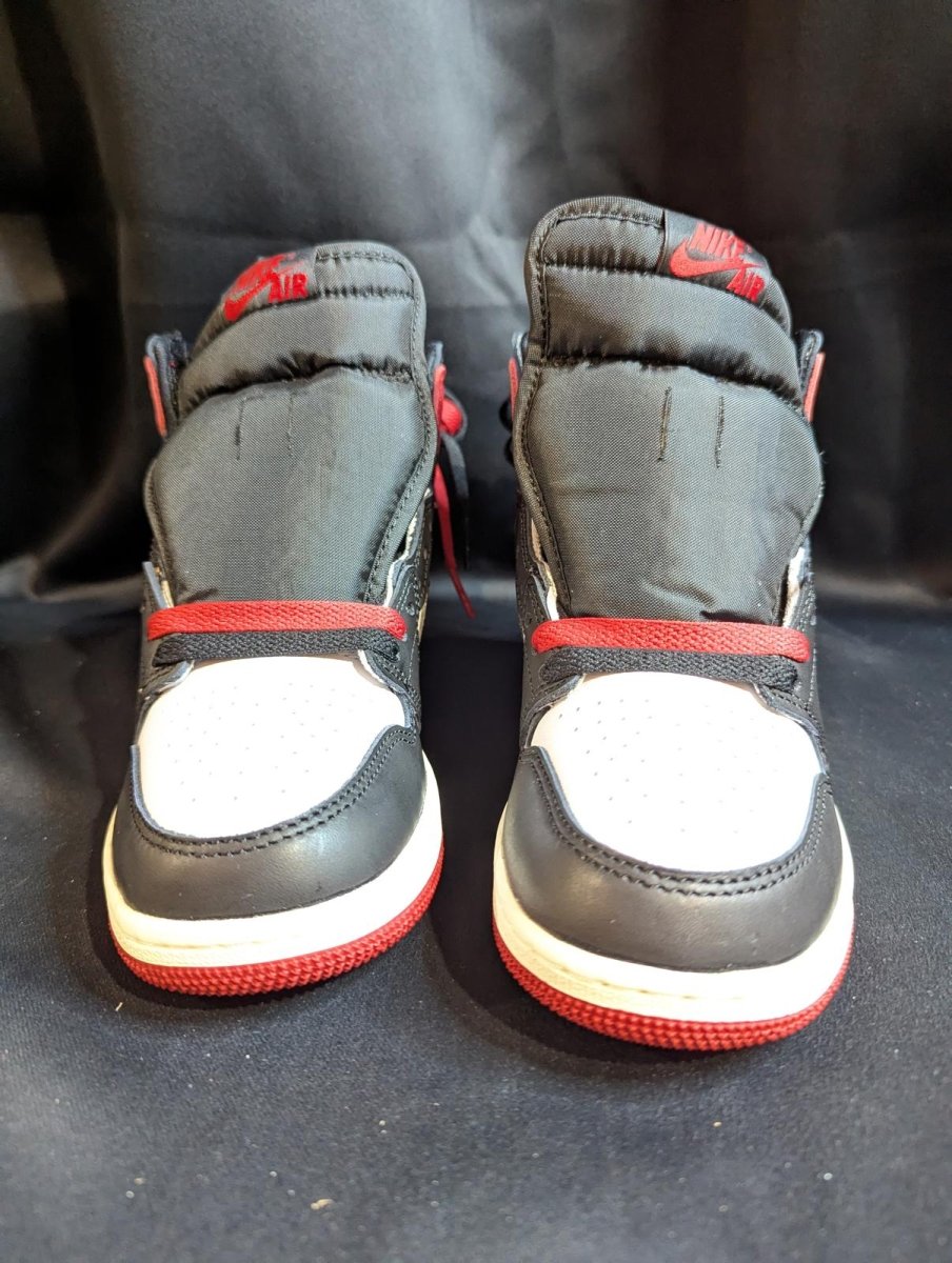 NEW NIB Air Jordan 1 High OG "Black Toe Reimagined" 4Y FD1413 - 106 Red - Sole & Drip