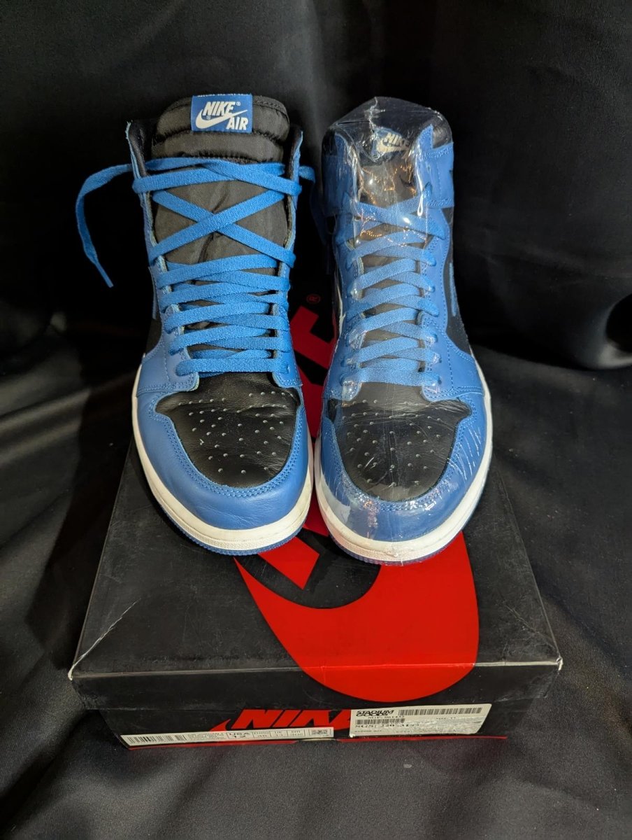 NEW NIB Air Jordan 1 High OG "Dark Marina Blue" Black Blue Size 12 555088 - 404 - Sole & Drip
