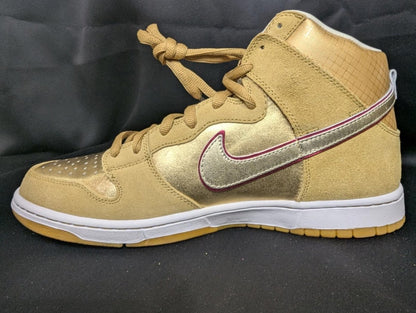 DS Nike SB Dunk High Premium "Thai Temple" Koston 2010 Gold 11.5 313171 - 702 NIB - Sole & Drip
