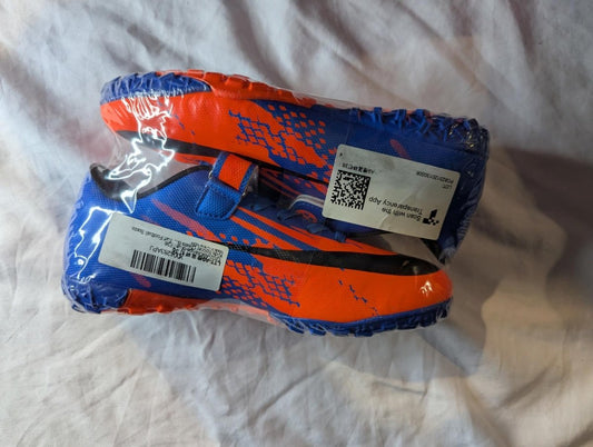 NEW Youth Soccer Cleats Orange Blue Graphic EU 36 (US Y 4) Football Boots - Sole & Drip