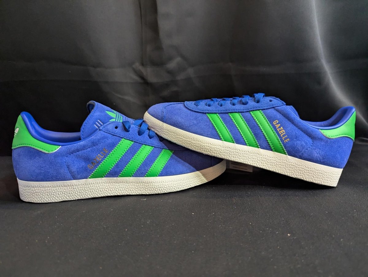 NEW Adidas Gazelle "Royal Blue/Lucid Green" Suede Size 7.5 Retro Sneaker JH5389 - Sole & Drip