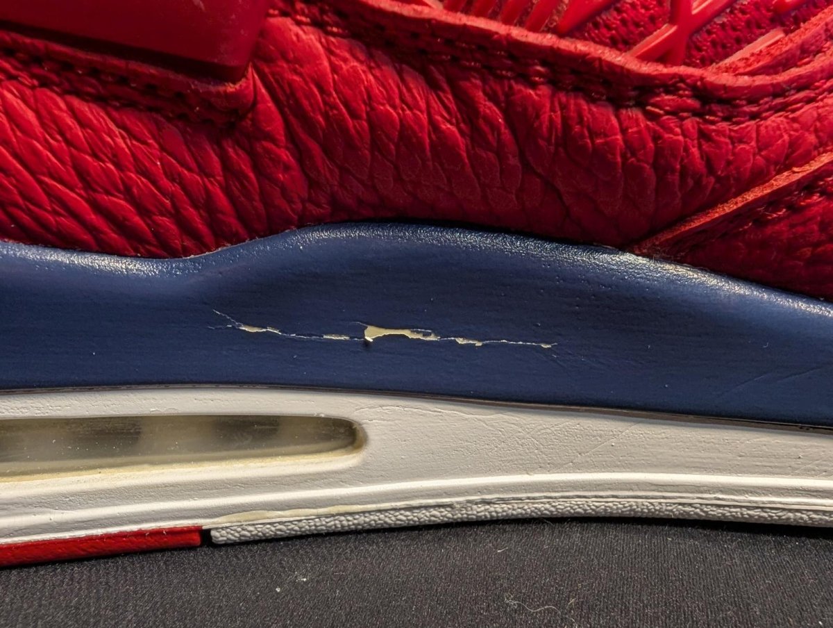 Jordan 4 Retro SE "FIBA" Red Blue Size 13 Used VGC CI1184 - 617 minor Sole Flaw - Sole & Drip