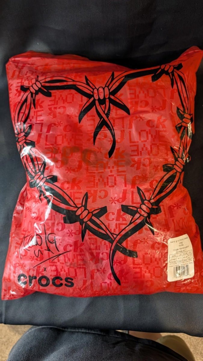 New Crocs Classic Clog Karol G Red Men's Size 12 Limited Edition - Sole & Drip