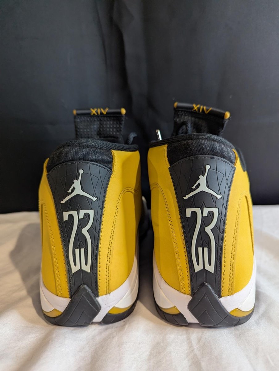 Jordan 14 Retro "Light Ginger" Size 13 Used VGC w/ Box 487471 - 701 Yellow/White - Sole & Drip
