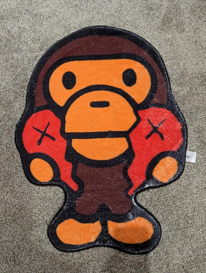 NEW Hypebeast BAPE x KAWS Baby Milo Tufted Rug Ape Monkey 29x25" Streetwear - Sole & Drip