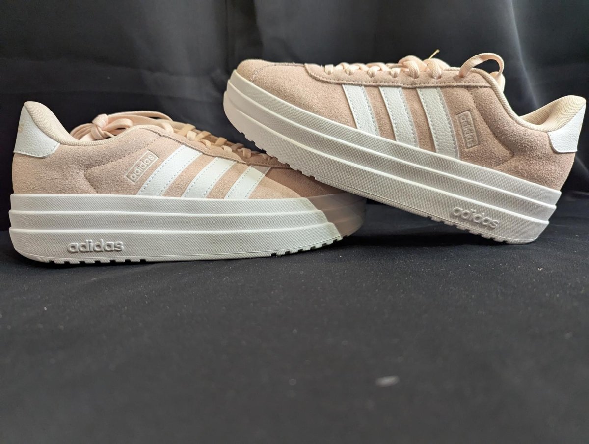 NEW Adidas Pink Suede Platform Sneakers Cloud White Size 6.5 Casual Shoes - Sole & Drip