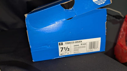 NEW NIB Adidas Tobacco Gruen "Cream Bliss" Size 7.5 GX6940 Suede Low Profile - Sole & Drip