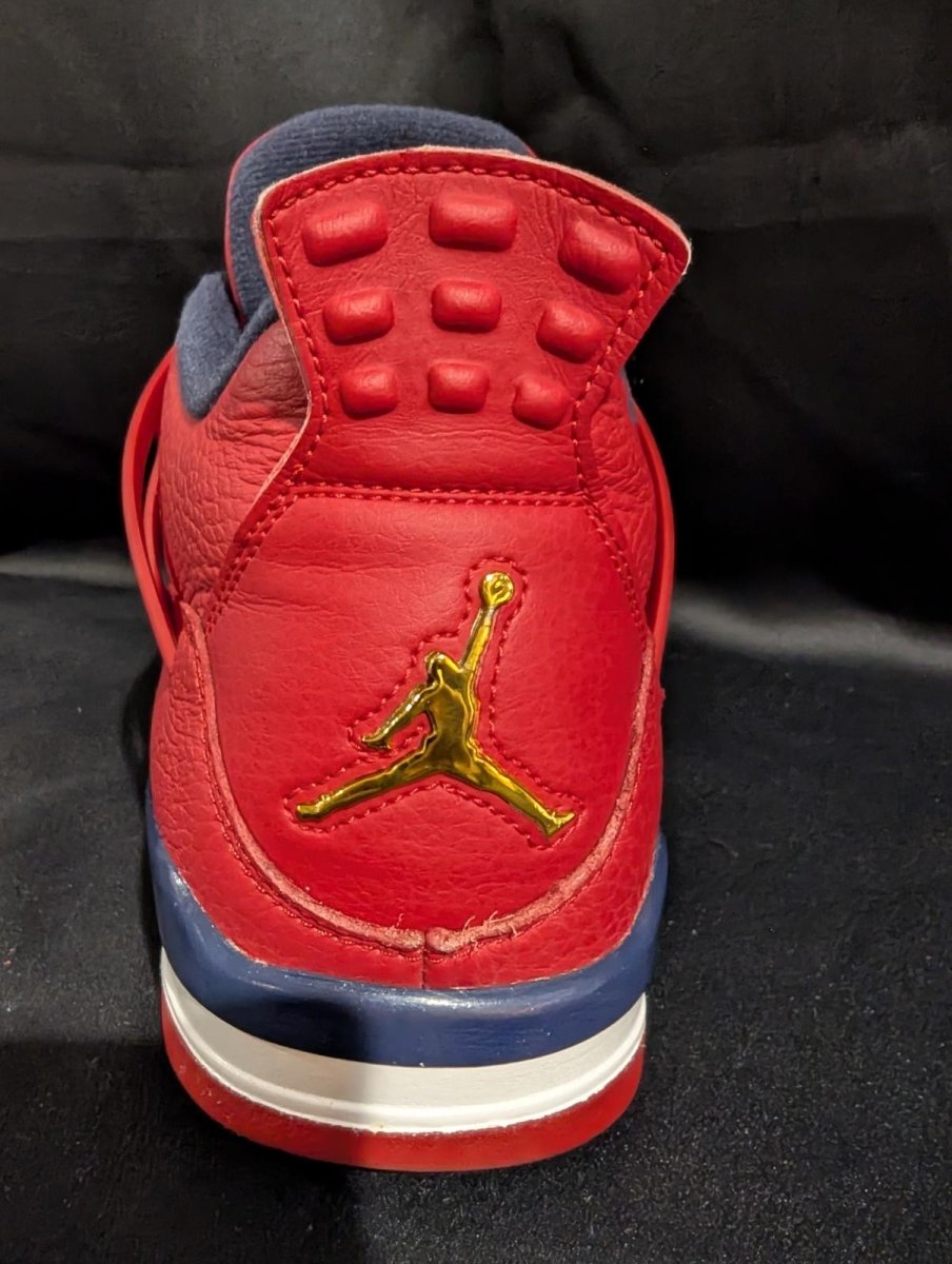 Jordan 4 Retro SE "FIBA" Red Blue Size 13 Used VGC CI1184 - 617 minor Sole Flaw - Sole & Drip