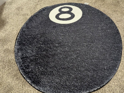 NEW 8 Ball Tufted Rug Large Black & White 30" Round Pool Billiard Streetwear - Sole & Drip