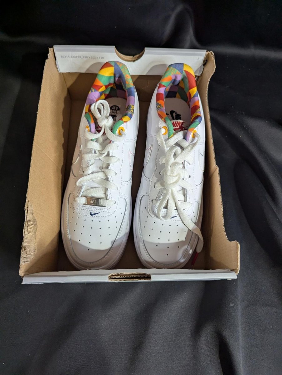 NEW NIB Nike AF1 Low LV8 GS "Playful Print" Multi Heel Size 6.5Y FN8912 - 111 - Sole & Drip