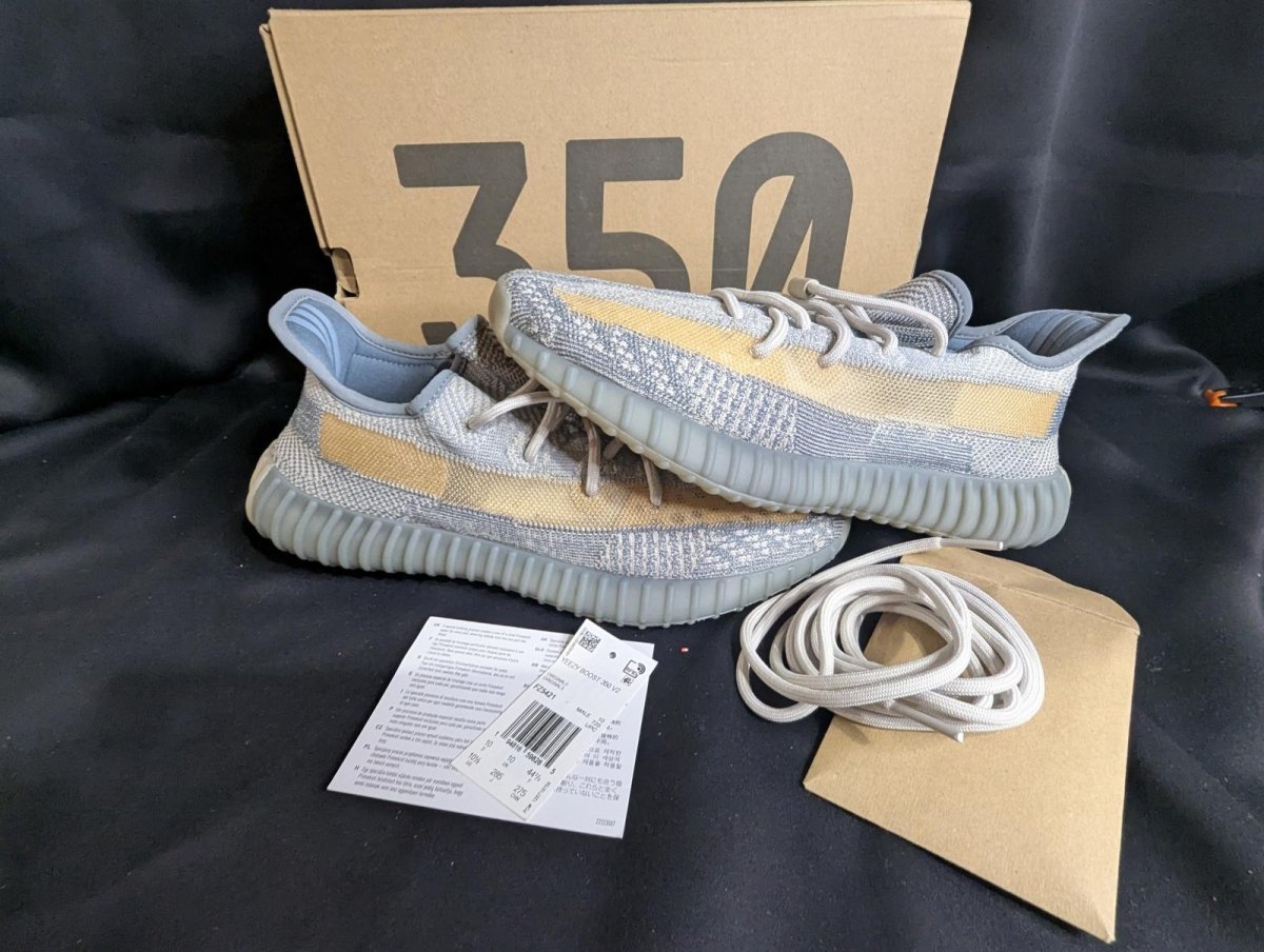 NEW NIB Adidas Yeezy Boost 350 V2 "Israfil" Grey Yellow Size 10.5 FZ5421 RARE - Sole & Drip