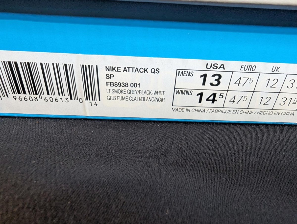 NEW DS Nike Mac Attack QS SP OG "Light Smoke Grey" 13 FB8938 - 001 Checkered Tag - Sole & Drip