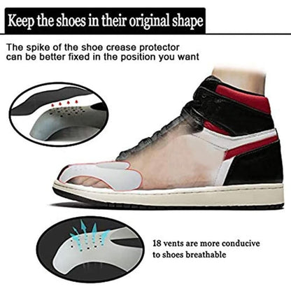2 - Pack Crease Guards Shoe Shields Sneaker Toe Box Protector Large (White/Black) - Sole & Drip