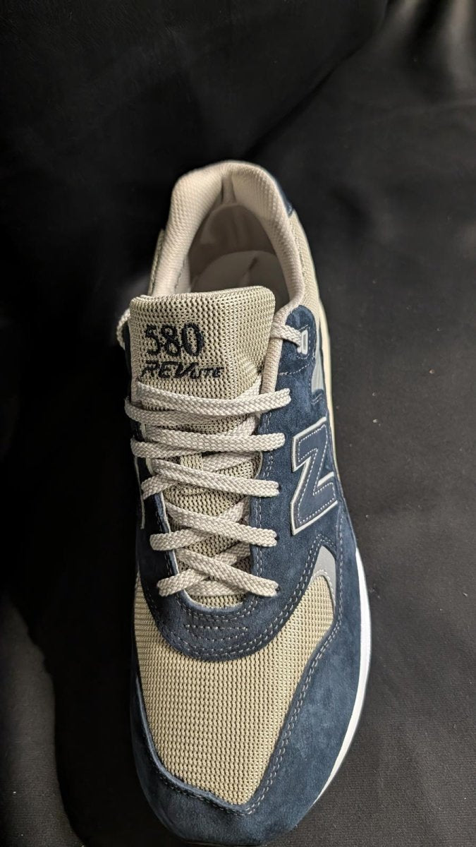 NEW NIB New Balance 580 Retro "Navy" REVlite Size 13 MRT580NV Blue Suede Rare - Sole & Drip