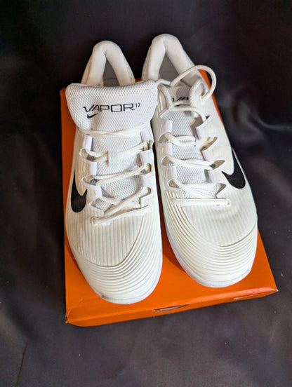 NEW NIB Nike Court Air Zoom Vapor 12 HC Tennis Shoe White Black Men's 10 FV5552 - Sole & Drip