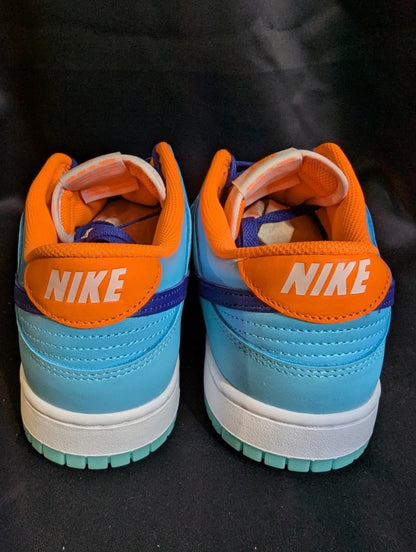 NEW NIB Nike Dunk Low SE "Baltic Blue Total Orange" 11.5 HQ1538 - 416 Aqua Navy - Sole & Drip