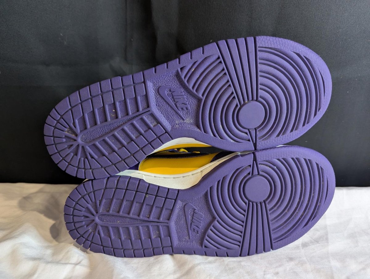 Nike Dunk High GS "Lakers" Purple Gold Size 4Y Used VGC DZ4454 - 500 No Box - Sole & Drip