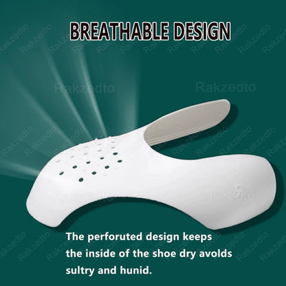 2 - Pack Crease Guards Shoe Shields Sneaker Toe Box Protector Large (White/Black) - Sole & Drip