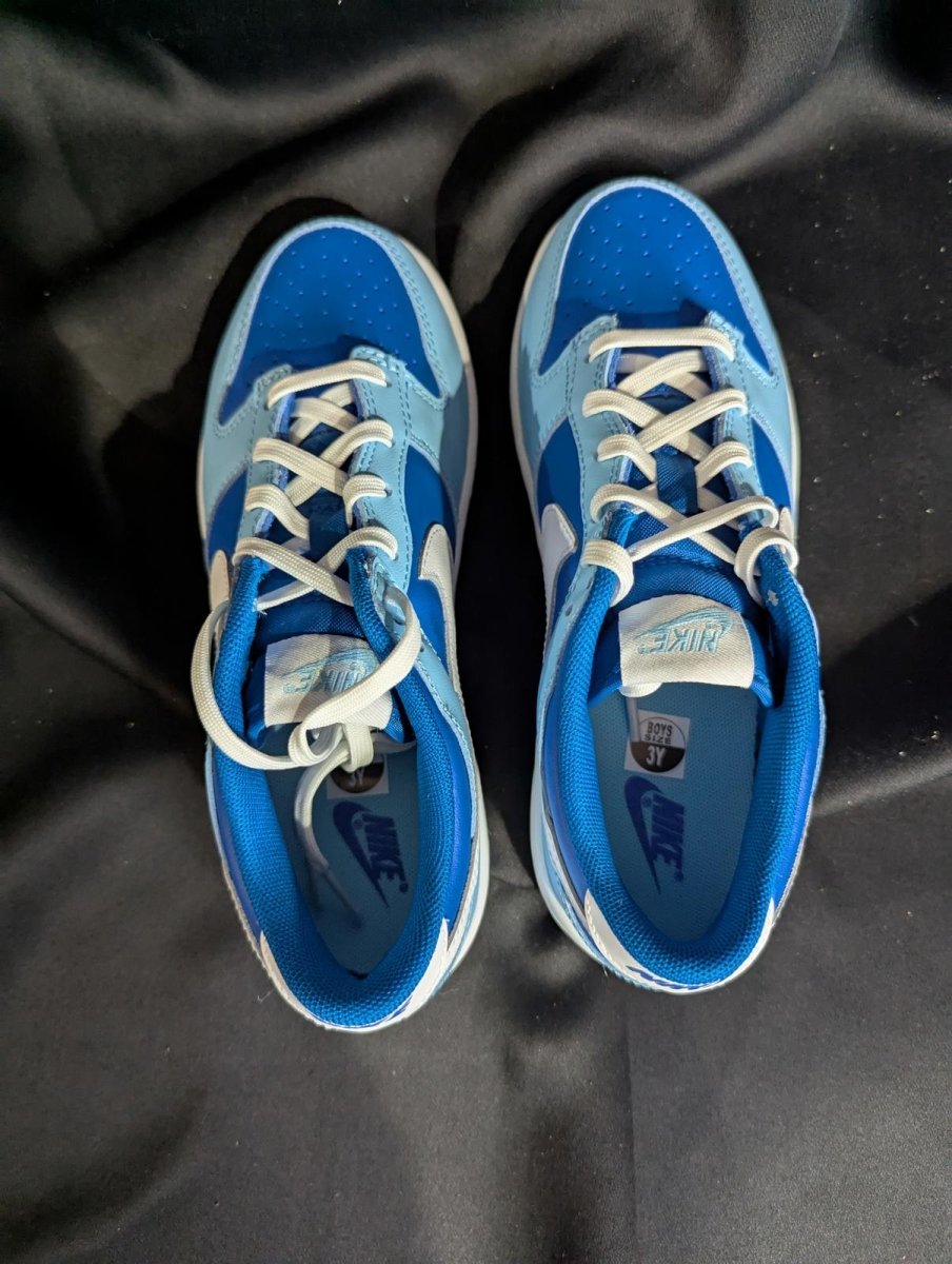 NEW NIB Nike Dunk Low Retro QS "Argon" Blue White Size 3Y Preschool DV2635 - 400 - Sole & Drip