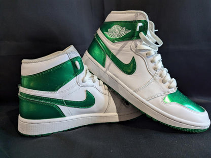 Jordan 1 High Golf "Metallic Green" Size 10 Used VGC DQ0660 - 130 Spikeless - Sole & Drip