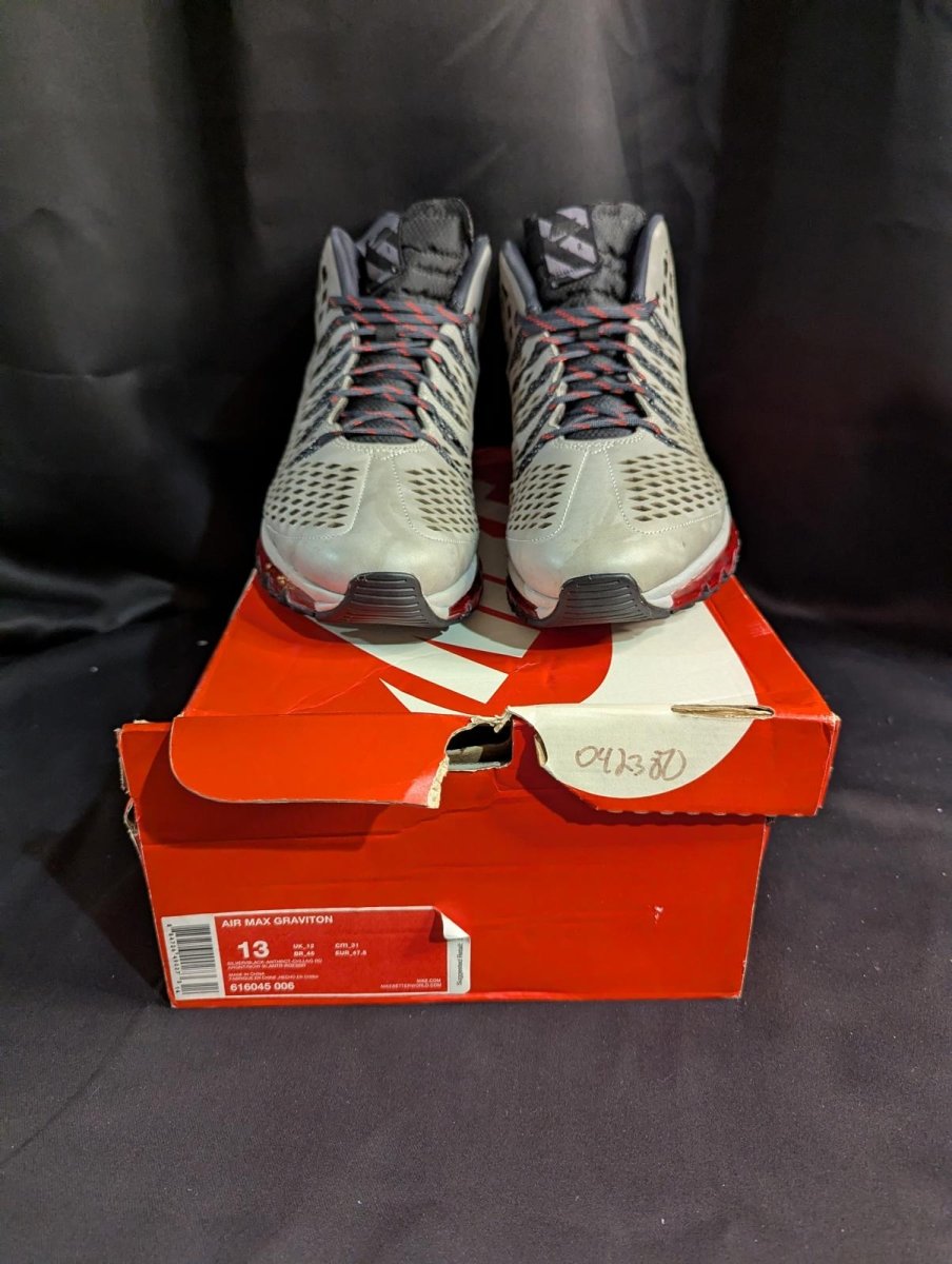 Nike Air Max Graviton Mid Silver Chilling Red US 13 Used w/ Box 616045 - 006 - Sole & Drip