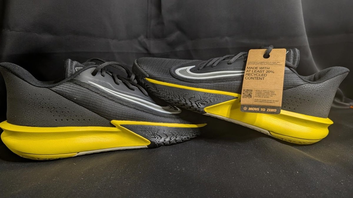 NEW Nike Precision VII Basketball Shoes Black Yellow Men's Size 14 HJ9153 - 001 - Sole & Drip