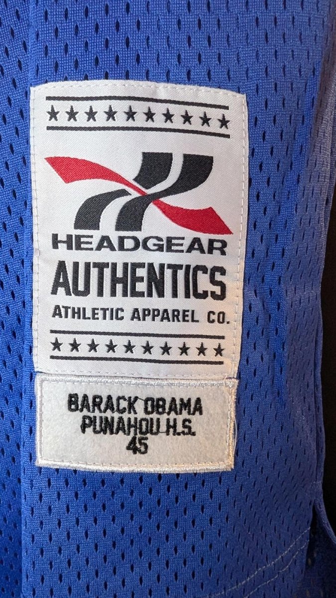 NWT Headgear Classics Barack Obama 23 Punahou High School Jersey Blue XL - Sole & Drip