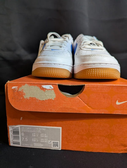 NEW NIB Nike AF1 Low Retro "Color of the Month" Royal Blue 7.5 DJ3911 - 101 - Sole & Drip